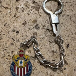 925 MEXICO KEYCHAIN WITH CHIVAS DE GUADALAJARA MEXICO FUTBOL SOCCER TEAM SHIELD